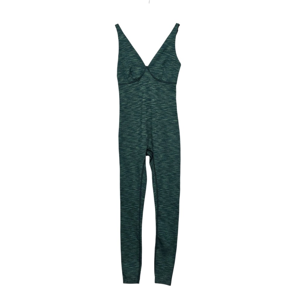 Outdoor Voices Women Green Heathered Full Length Bodysuit‎ Jumpsuit XS